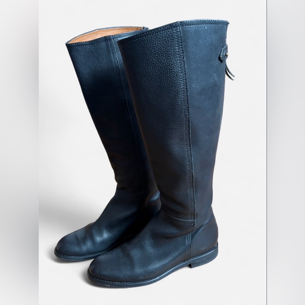 Madewell Sidney Tall Black Leather Riding Boots- size 7 - Picture 3 of 8